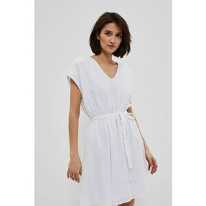 Rochie din tesatura plumeti - Alb imagine