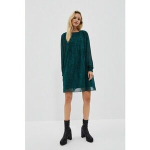 Rochie mini maneci bufante verde smarald - Verde inchis imagine