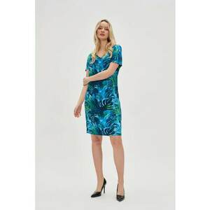 Rochie albastra cu imprimeu tropical - BLUE imagine