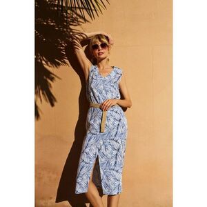 Rochie din in cu bretea albastra - BLUE imagine