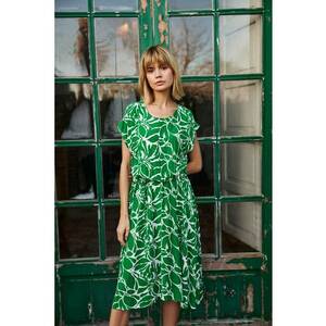 Rochie midi din vascoza verde - Verde imagine