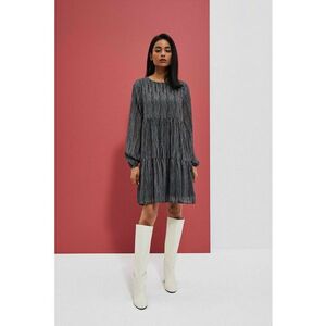 Rochie trapezica neagra cu imprimeu - Negru imagine