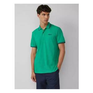 Tricou polo cu imprimeu logo discret - Verde imagine