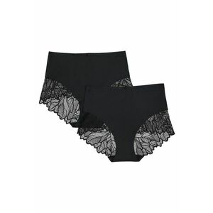 Chiloti Pansy cu talie inalta - Bumbac - Negru - Negru imagine