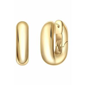 Cercei rotunzi mici placati cu aur de 14K - Auriu imagine