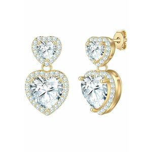 Cercei placati cu aur de 14K si zirconia - Auriu imagine