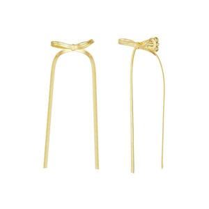 Cercei lungi placati cu aur de 14K - cu model funda - Auriu imagine
