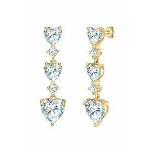 Modeschmuckohrhänger Drop earrings yellow gold zirconia white 232488 imagine