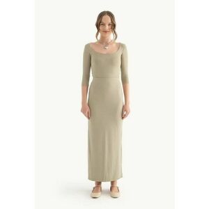 Top bodycon - maneca lunga - verde - jerseu imagine