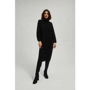 Rochie tricotata neagra cu guler inalt - Negru imagine