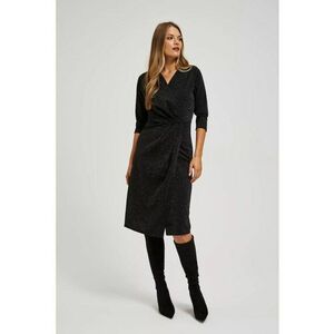Rochie decorata cu fir metalic - Negru imagine
