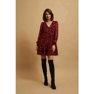 Rochie cu tiv evazat - Maro imagine