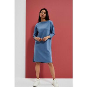 Rochie albastru închis - trapezoidală - maneci 3/4 - mărime - BLUE imagine