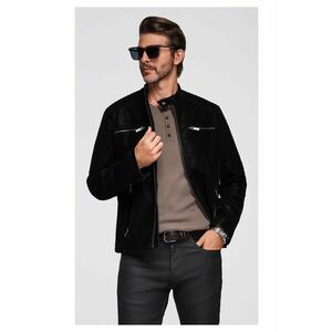 Jacheta de motociclista eleganta C637 - Negru - Negru imagine