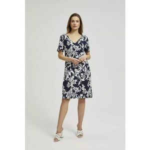Rochie bleumarin cu model floral - Bleumarin imagine