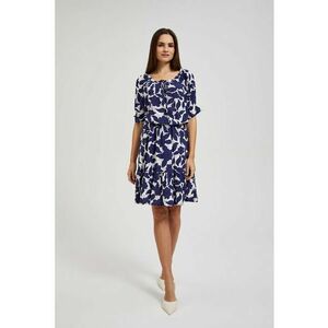 Rochie florala cu maneci bufante violet - Violet imagine