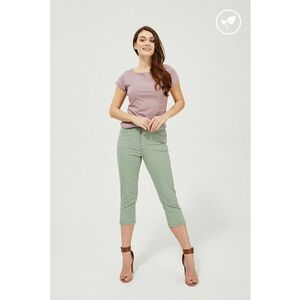 Pantaloni scurti de lyocell in nuanta de pistea - Verde imagine