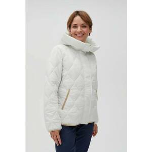 Jacheta matlasata cu guler si gluga in alb - Alb imagine