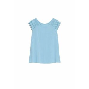 Bluza dama cu decolteu rotund - Viscoza - Turcoaz - Turcoaz imagine