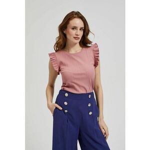 Bluza ribbed volan roz - Roz imagine