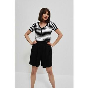 Bluza din bumbac cu dungi negre - Negru imagine
