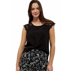 Bluza dama cu decolteu rotund - Viscoza - Negru - Negru imagine
