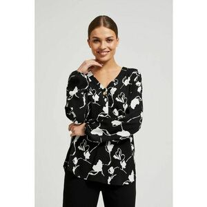 Camasa neagra cu imprimeu floral - Negru imagine