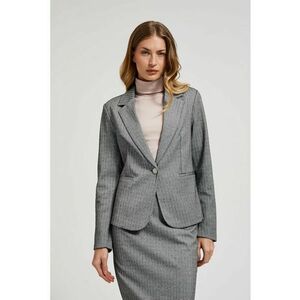 Sacou elegant gri cu un singur rand de nasturi si maneci lungi - Gri imagine