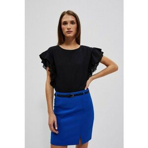 Bluza neagra cu volane pe umeri - Negru imagine