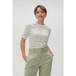 Bluza stripata cu decolteu rotund oliv - Verde imagine