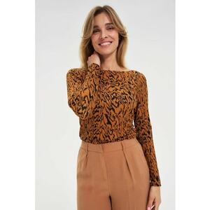 Bluza maro cu model - Maro camel imagine
