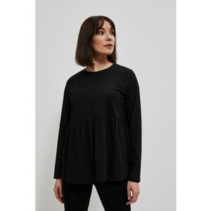 Bluza din bumbac cu volanas - Negru imagine