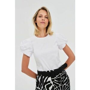 Bluza alba cu maneci bufante - Alb imagine