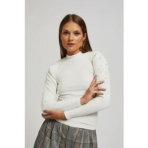 Bluza cu maneci bufante perla - Alb imagine