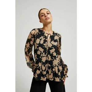 Camasa neagra cu model bej - Negru imagine