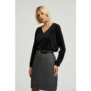 Camasa neteda cu butoane decorative neagra - Negru imagine
