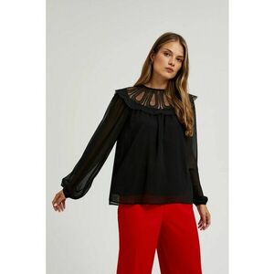 Camasa neagra cu decolteu decorativ - Negru imagine
