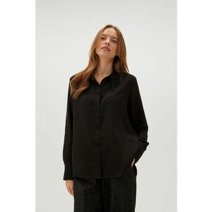 Camasa neagra cu margele cosute manual - Negru imagine
