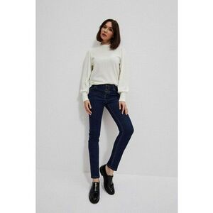 Jeansuri push up cu nasturi bleumarin - Bleumarin imagine