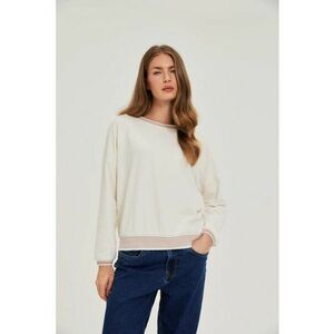 Pulover bej XL - bumbac - maneci lungi - decolteu rotund imagine