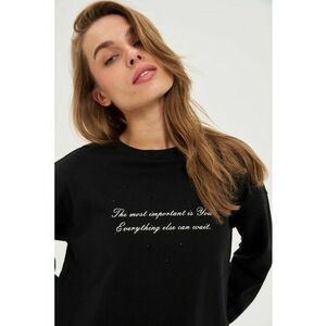 Hanorac negru - imprimeu - Negru imagine