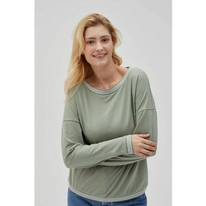 Bluza din bumbac cu maneci lungi - oliu - Verde imagine