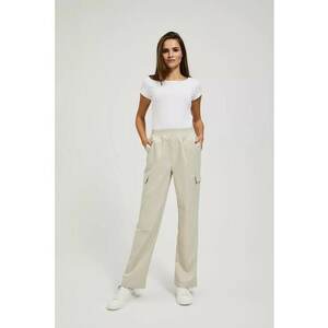 Pantaloni cargo cu picioare drepte bej - Bej imagine