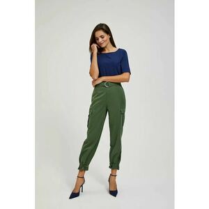 Pantaloni cargo khaki cu picioare conice - Kaki imagine