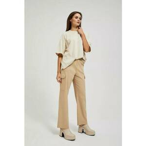 Pantaloni cargo bej cu nasturi - Bej imagine