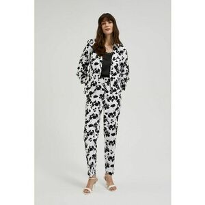 Pantaloni eleganti cu dungi alb-negru - Negru imagine