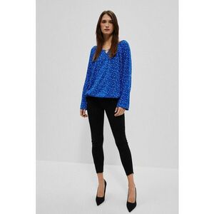 Camasa cu decolteu in barca - cu model - albastra - BLUE imagine