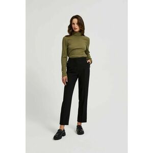 Pantaloni cu butoane decorative pe buzunare negre - Negru imagine