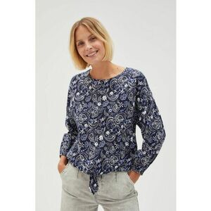 Camasa din vascoza cu model paisley albastra - Bleumarin imagine