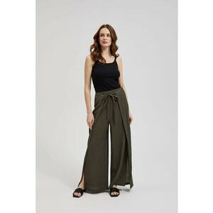 Pantaloni largi - talie elastica - maslinie - imagine